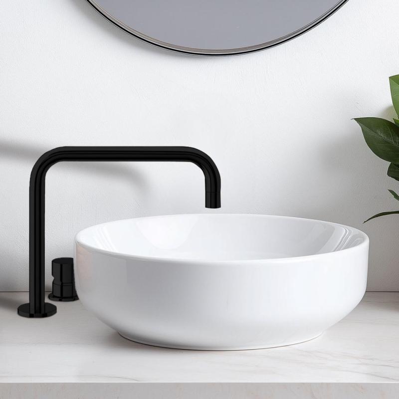 Waterevolution Flow Robinet de lavabo 2 trous noir mat T112HPR