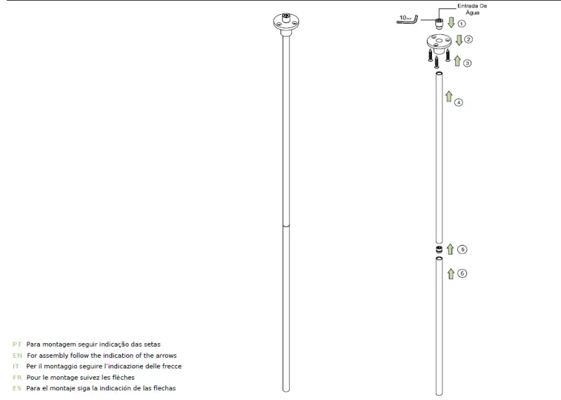 Waterevolution Flow robinet de plafond pour lavabo bec blanc mat T1678BR