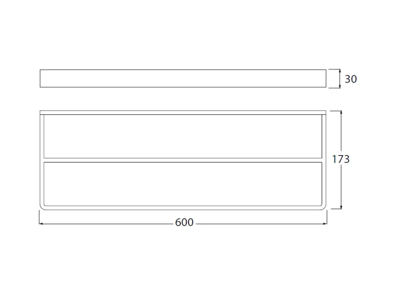 Waterevolution Porte-serviettes double profond 60 cm Noir mat A212DPR