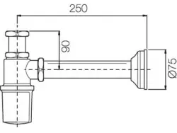 PB classic Siphon à tasse métallique doré 508GO