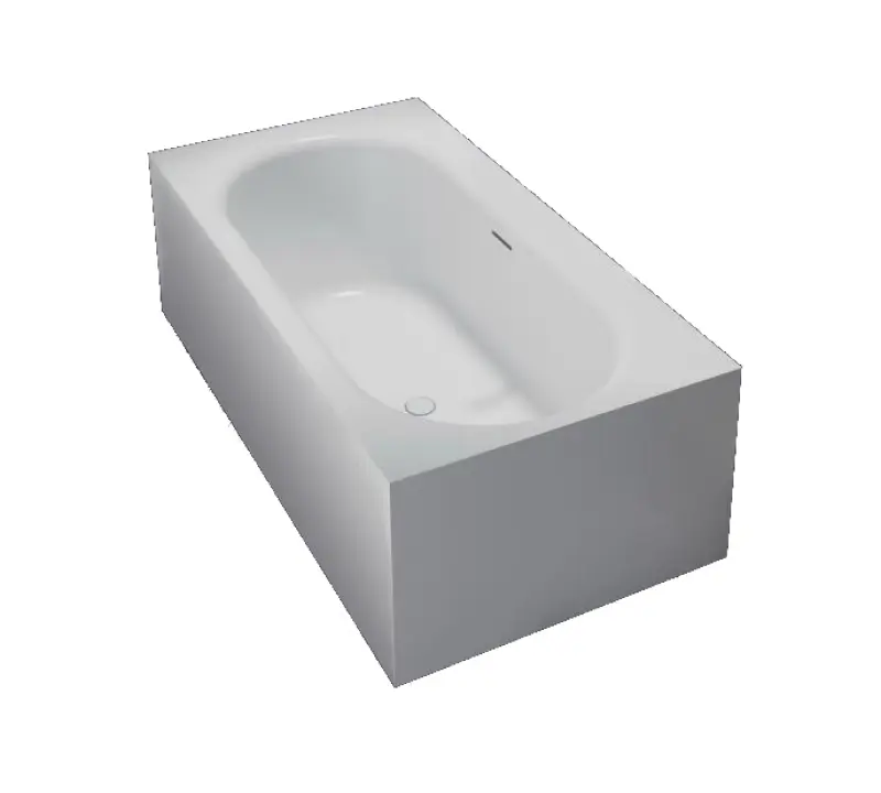Solid-S Baignoire îlot Recto en matériau Solid Surface (Corian), L 180 x l 93 x H 55 cm, blanc mat, dernier exemplaire en stock