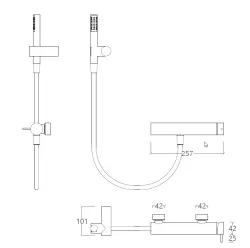 Mitigeur de douche Waterevolution Flow avec garniture de douche chromée T14001