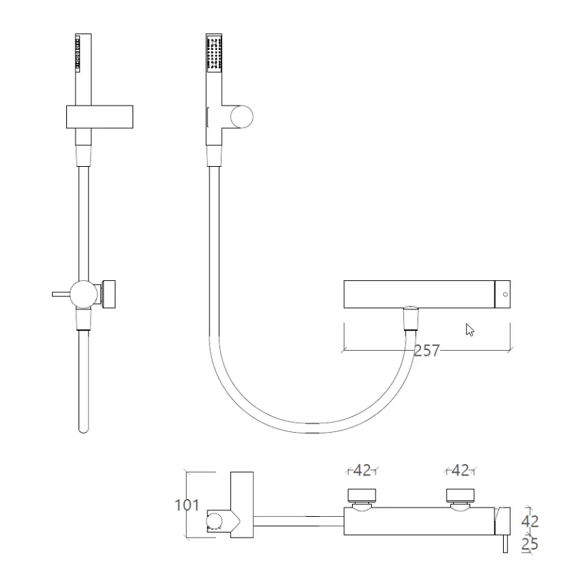 Mitigeur de douche Waterevolution Flow avec garniture de douche chromée T14001