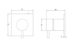Waterevolution Flow Inverseur encastré 2 voies Noir mat avec rosace ronde T1482SPR