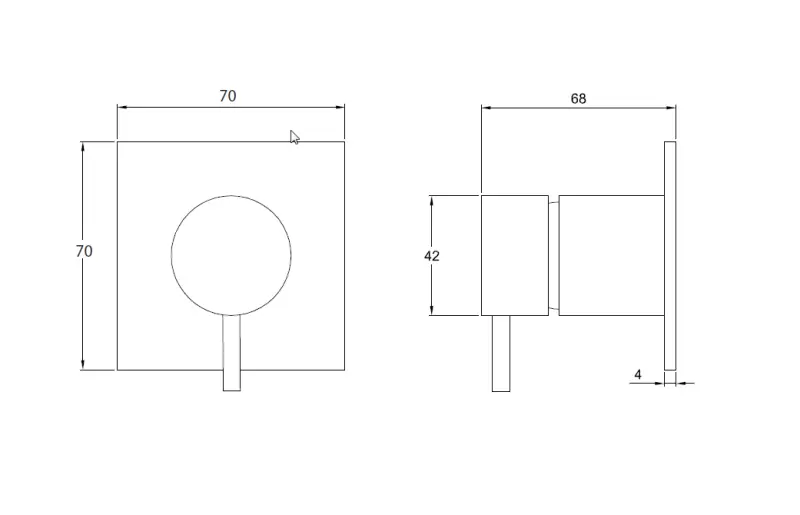 Waterevolution Flow Inverseur encastré 2 voies Noir mat avec rosace ronde T1482SPR