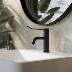 Waterevolution Flow Mitigeur de lavabo bouchon clic-clac inclus Noir mat T111PR