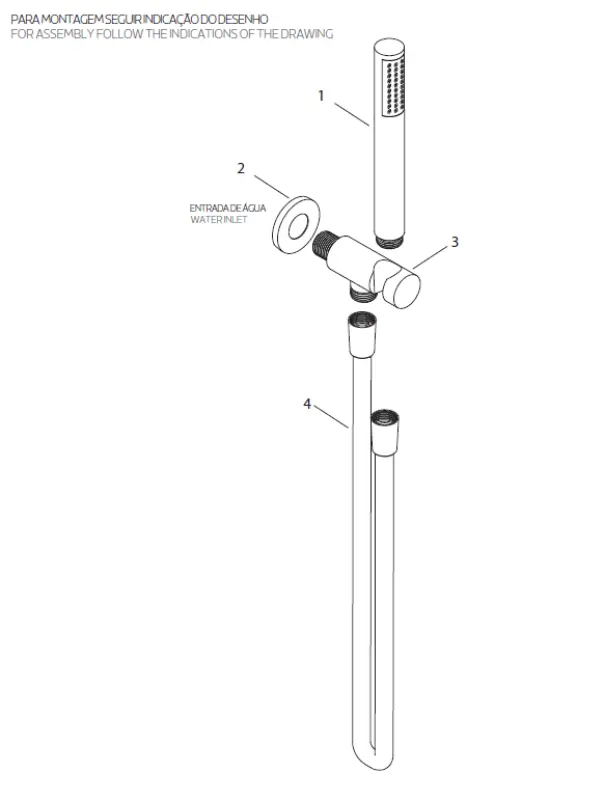 Ensemble de robinetterie de salle de bain Waterevolution Flow complet avec raccord mural, entièrement en acier inoxydable T1621IE