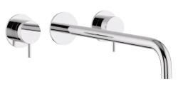 Robinet de lavabo encastré à 3 trous Waterevolution Flow, chrome, avec bec de 21 cm T1163F01-21