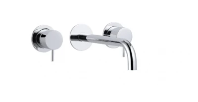 Robinet de lavabo encastré à 3 trous Waterrevolution Flow chromé avec bec de 21 cm T1163F01-21