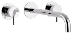 Waterevolution Flow Robinetterie de lavabo encastrée 3 trous chromé avec bec 15cm T1163F01-15
