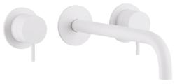 Waterevolution Flow Robinet de lavabo encastré 3 trous blanc mat avec bec 15 T1163FBR-15