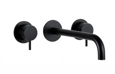 Waterevolution Flow Mitigeur lavabo encastré 3 trous noir mat avec bec 25 T1163FPR-25