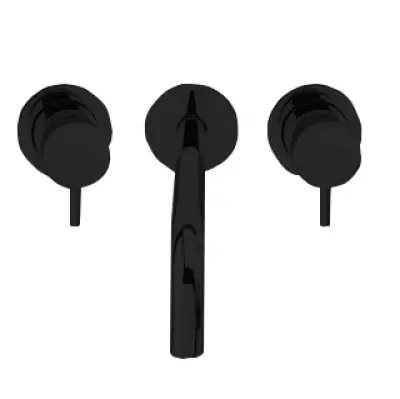 Waterevolution Flow Mitigeur lavabo encastré 3 trous noir mat avec bec 25 T1163FPR-25
