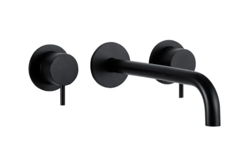 Waterevolution Flow Mitigeur lavabo encastré 3 trous noir mat avec bec 25 cm T1163FPR-25