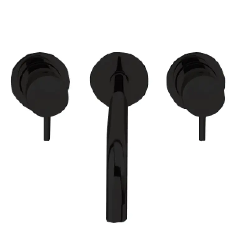 Waterevolution Flow Mitigeur lavabo encastré 3 trous noir mat avec bec 25 cm T1163FPR-25