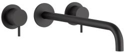Waterevolution Flow Robinet de lavabo encastré 3 trous noir mat avec bec 21 T1163FPR-21