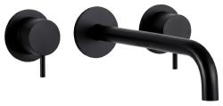 Waterevolution Flow Robinet de lavabo encastré 3 trous noir mat avec bec 15 T1163FPR-15
