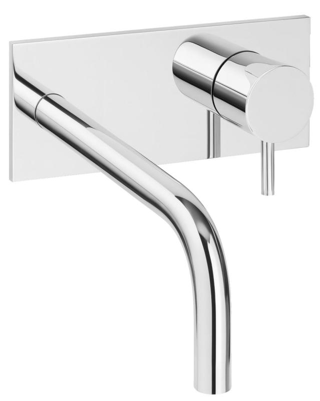 Waterevolution Flow Mitigeur de lavabo encastrable avec plaque et bec15cm Chrome T1161B01-15