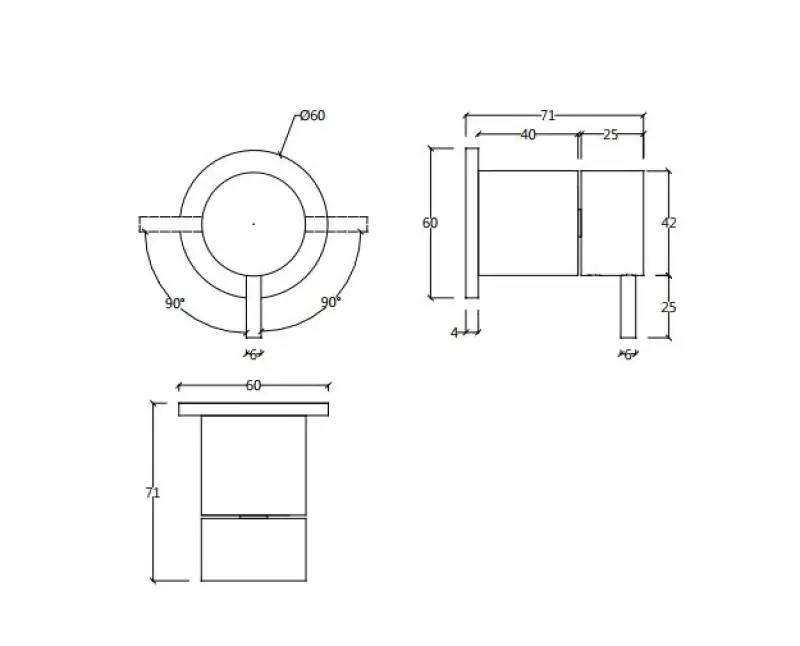 Waterevolution Flow Inverseur encastrable 2 voies rosace ronde Chromé T1482S01