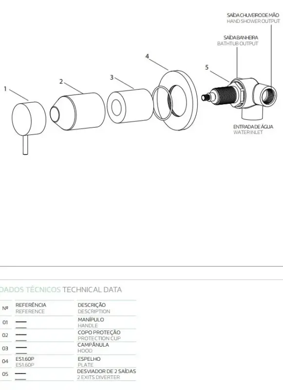 Waterevolution Flow Inverseur encastrable 2 voies rosace ronde Chromé T1482S01