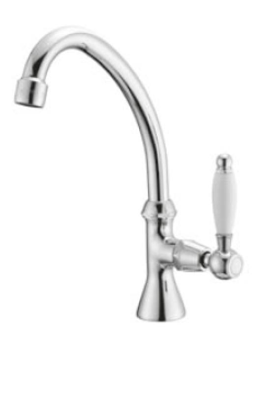 PB Classic Robinet de lavabo avec levier blanc eau froide bec haut Bronze 1208853682