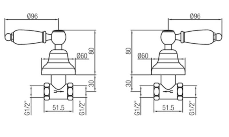 PB Classic set de douche encastré avec leviers blancs couleur Bronze 1208854572