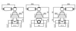 PB Classic set de douche encastré avec inverseur 2 voies et leviers blancs Chromé 1208854592
