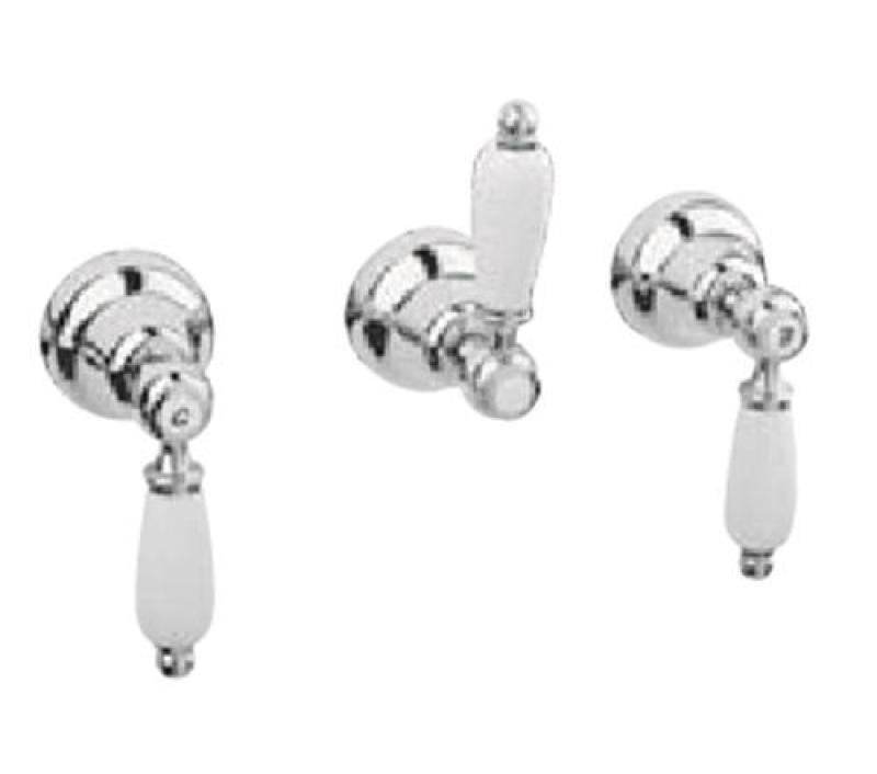 PB Classic set de douche encastré avec inverseur 2 voies et leviers en inox blanc 1208854612