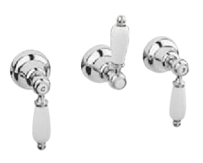 PB Classic Set de douche à inverseur 3 voies avec leviers en inox blanc 1208854642