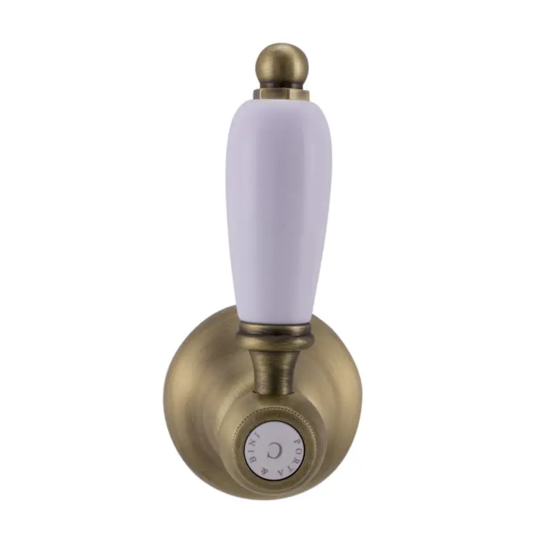 PB Classic Robinet d'arrêt encastré avec manette blanche Bronze 1208854662