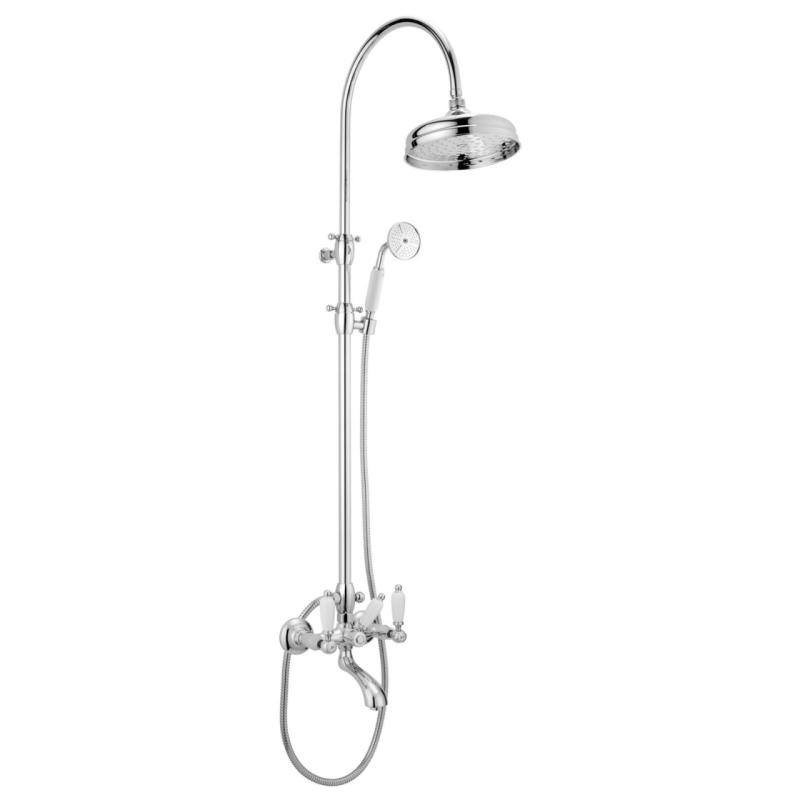 PB Ensemble de douche classique apparent avec douche à effet pluie chromée 1208854812