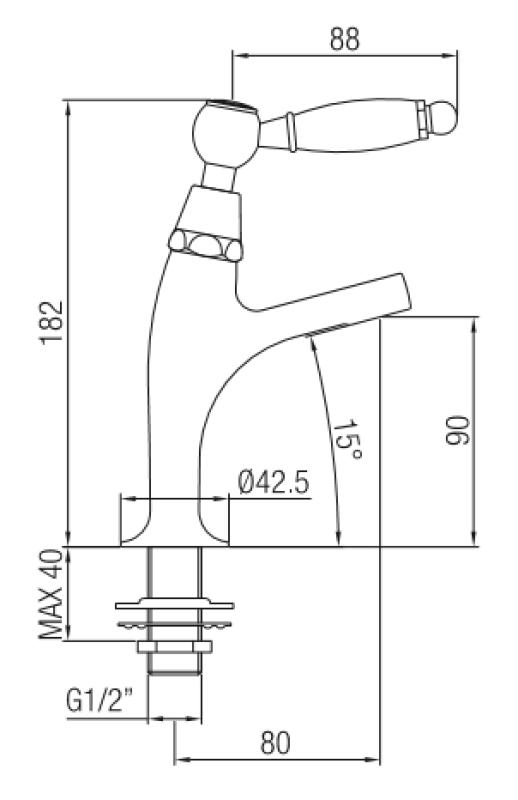 PB Classic Mitigeur de lavabo avec levier blanc eau froide petit modèle Bronze 1208854902