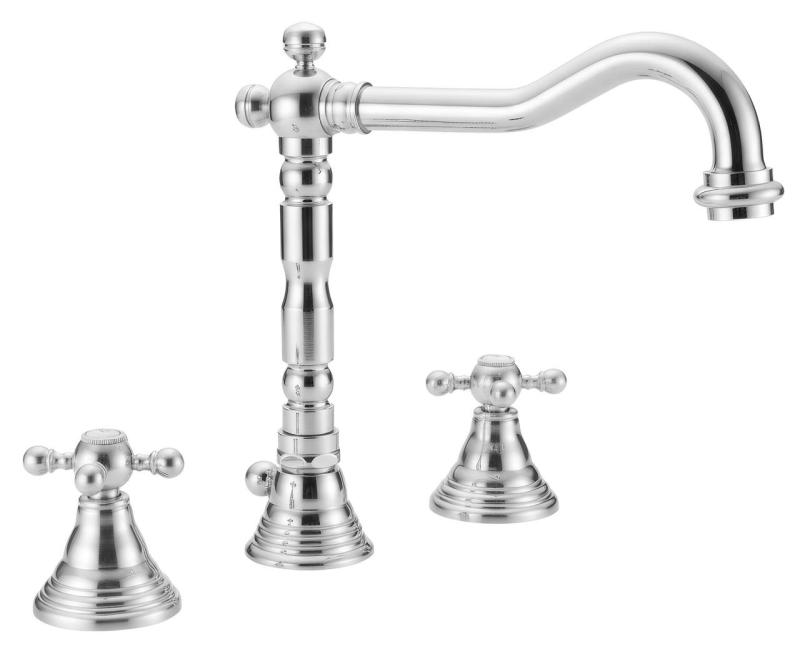 PB classic 3 trous Robinet de lavabo bec fort 18,5 cm Chromé 1208854922
