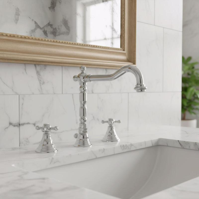 PB classic 3 trous Robinet de lavabo bec fort 18,5 cm Chromé 1208854922