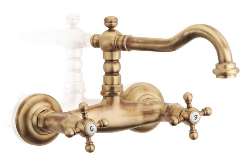 PB Classic Mélangeur de bain avec manettes à croisillons et douchette Chromé 1208855242