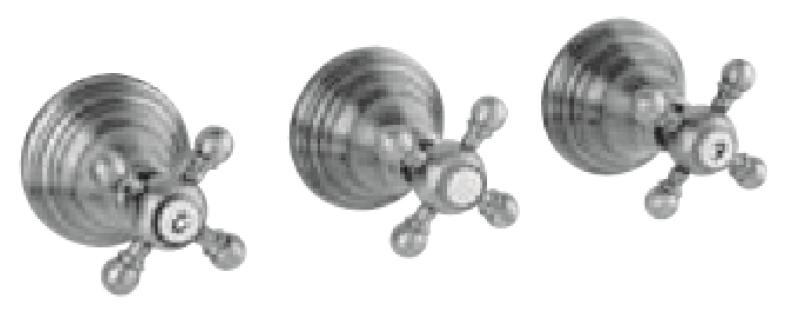 Ensemble de douche à encastrer PB classic 2 voies avec inverseur avec boutons en étoile Chromé 1208855362