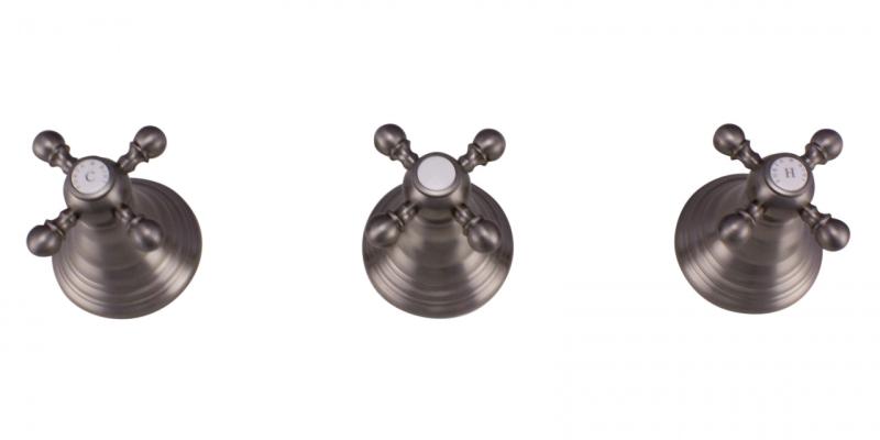 PB Classic Set de douche encastré à 2 voies avec inverseur et avec manettes croisillons en inox 1208855382