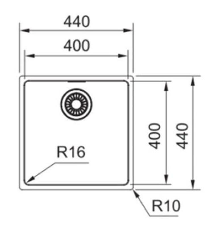 Franke Maris MRX 210.40 évier en inox 40x40 à fleur de plan et en surface 1270527749