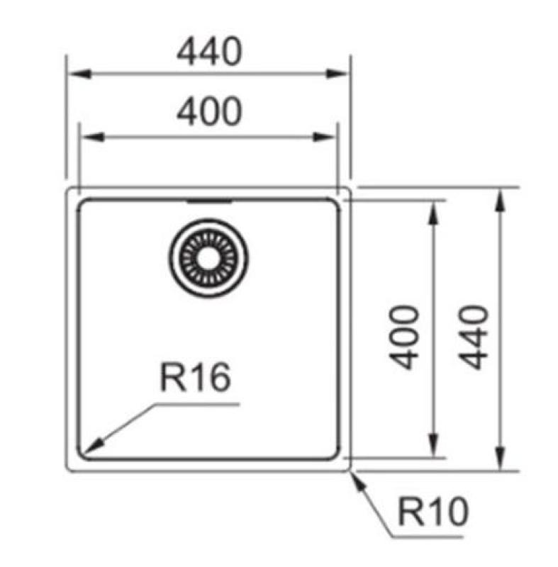 Franke Maris MRX 110.40 évier inox sous plan 40x40 122.0528.498