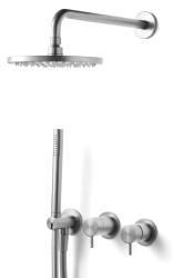 Waterevolution Flow Set de douche à encastrer avec mitigeur thermostatique de douche à effet pluie et douchette Acier inoxydable 1208889792