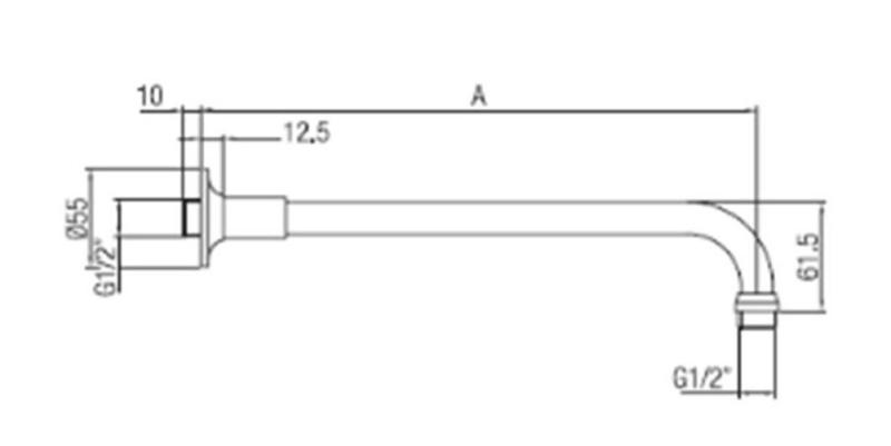 PB Classic Bras de douche Chromé 40cm 1208898912