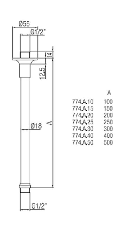 PB Classic Bras de douche plafond Acier inoxydable 30cm 1208898962