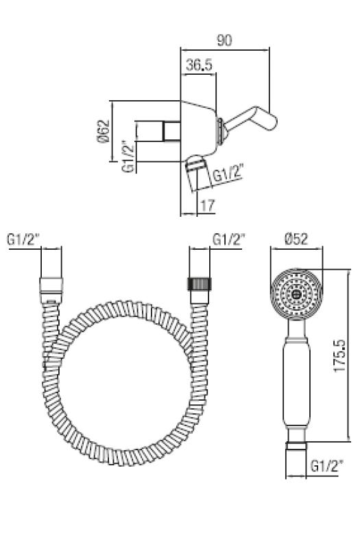 PB Classic Douchette avec crochet de suspension Bronze 1208899042