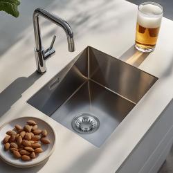 Lorreine 45R Évier de luxe en inox 45x40 cm sous plan, à fleur de plan ou en surface 1208912452