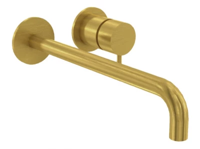 Robinet de lavabo encastré Watervolution Flow en laiton brossé avec bec de 21 cm T116BBB-21