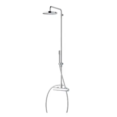 Combinaison de douche Waterrevolution Flow avec thermostat et douche à effet pluie Laiton brossé T141TBB