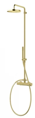 Combinaison de douche Waterrevolution Flow avec thermostat et douche à effet pluie Laiton brossé T141TBB