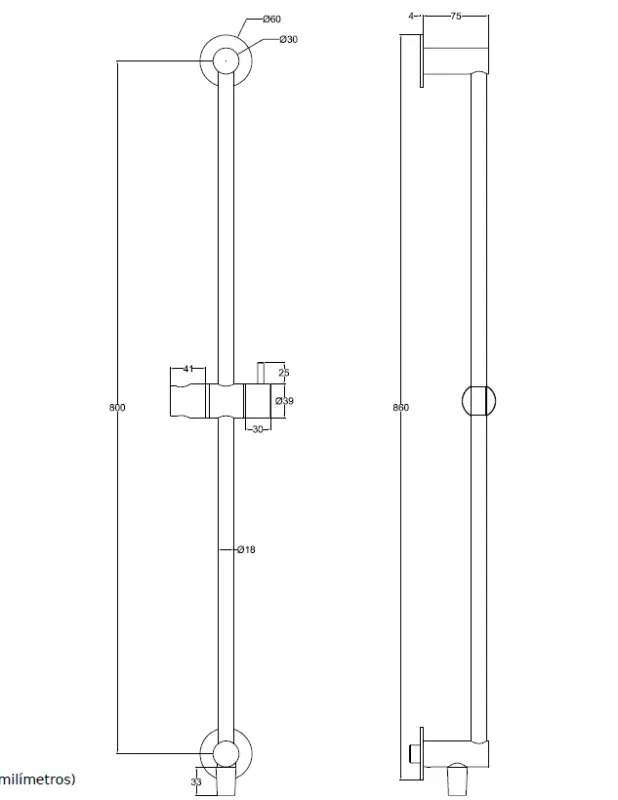 Waterevolution Flow Set de barre coulissante avec douchette 800mm Laiton brossé T1661LE
