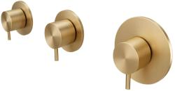 Thermostat de douche encastré Waterevolution Flow avec 2 robinets d'arrêt en laiton brossé 1208916452