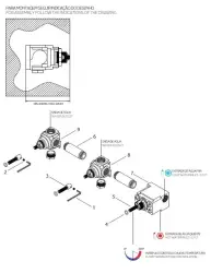 Waterevolution Flow mitigeur de douche thermostatique encastré avec 3 robinets d'arrêt laiton brossé 1208916462